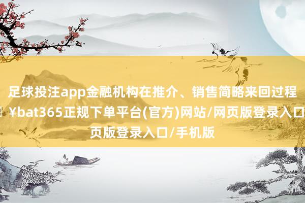 足球投注app金融机构在推介、销售简略来回过程中-🔥bat365正规下单平台(官方)网站/网页版登录入口/手机版