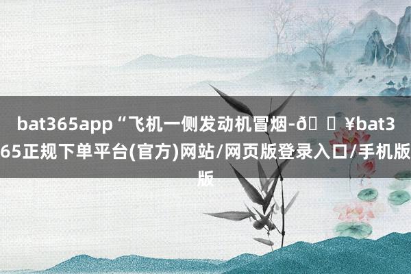 bat365app“飞机一侧发动机冒烟-🔥bat365正规下单平台(官方)网站/网页版登录入口/手机版
