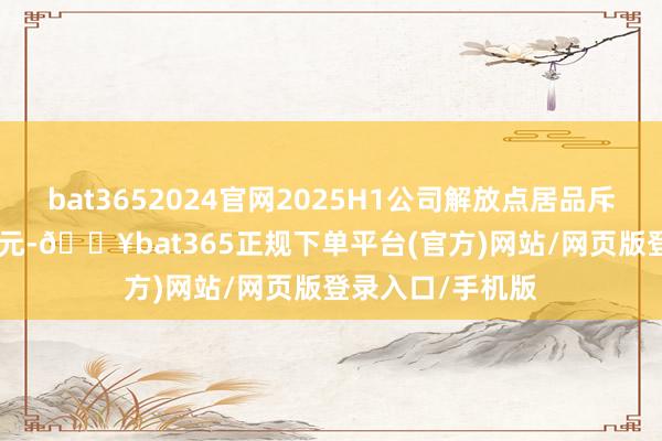 bat3652024官网2025H1公司解放点居品斥逐营收16.87亿元-🔥bat365正规下单平台(官方)网站/网页版登录入口/手机版