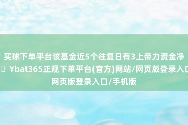 买球下单平台该基金近5个往复日有3上帝力资金净流出-🔥bat365正规下单平台(官方)网站/网页版登录入口/手机版