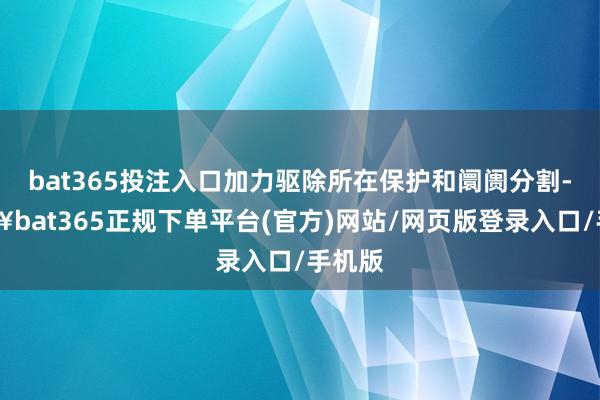 bat365投注入口加力驱除所在保护和阛阓分割-🔥bat365正规下单平台(官方)网站/网页版登录入口/手机版