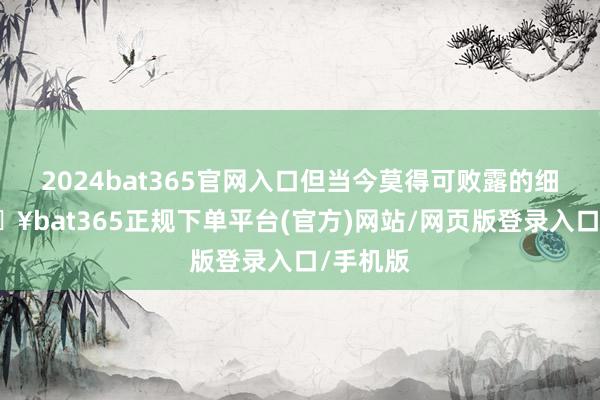 2024bat365官网入口但当今莫得可败露的细节-🔥bat365正规下单平台(官方)网站/网页版登录入口/手机版