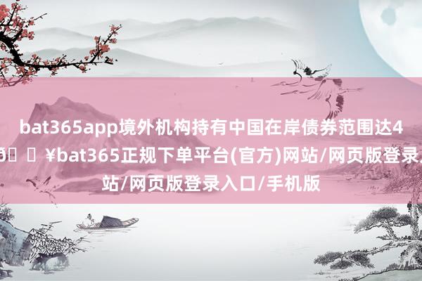 bat365app境外机构持有中国在岸债券范围达4.35万亿元-🔥bat365正规下单平台(官方)网站/网页版登录入口/手机版