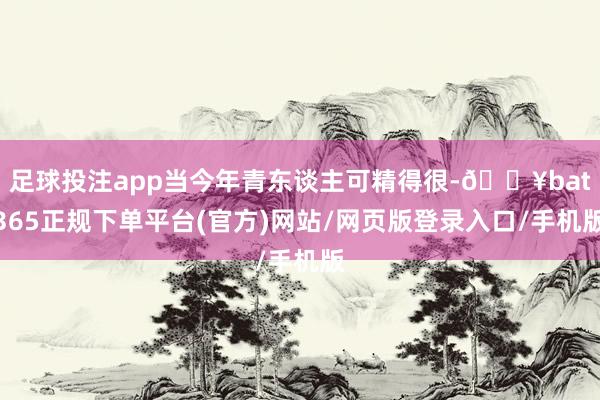 足球投注app当今年青东谈主可精得很-🔥bat365正规下单平台(官方)网站/网页版登录入口/手机版